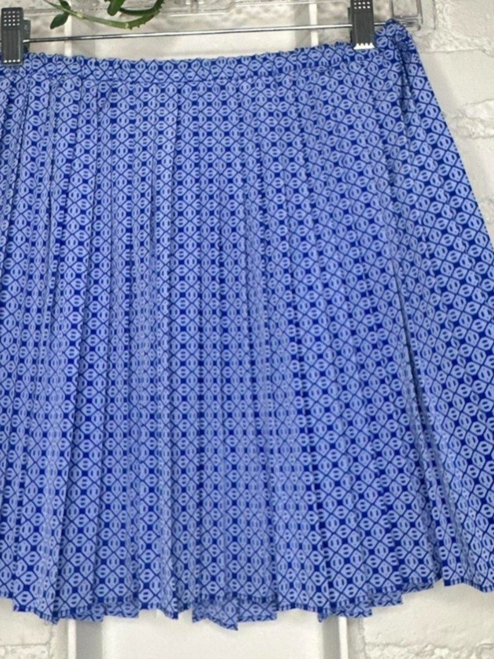 Banana Republic Blue Geometric Pleated Skirt
